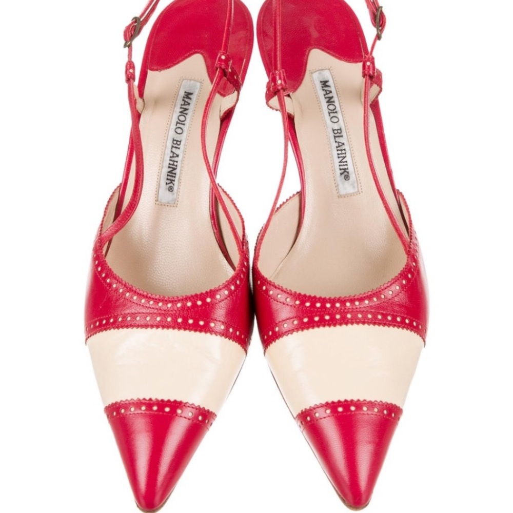 Manolo blahnik red kitten heels new